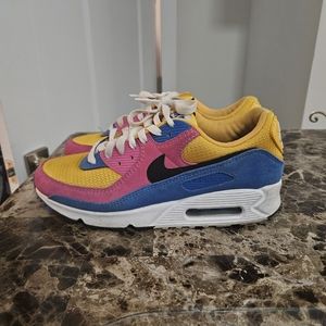 Nike Air Max 90 USED Men’s Multi Color Suede Shoes Sneaker Size 8.0 9.5 Women’s